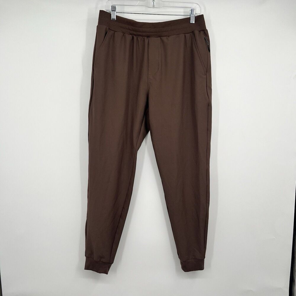 Mens FLX Dynamic M Stretch Joggers Elastic Waist Drawstring Pull On Brown